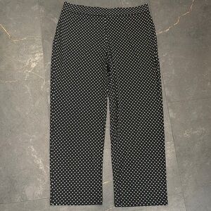 Susan Graver Black and White Polka Dot Wide Leg Pants